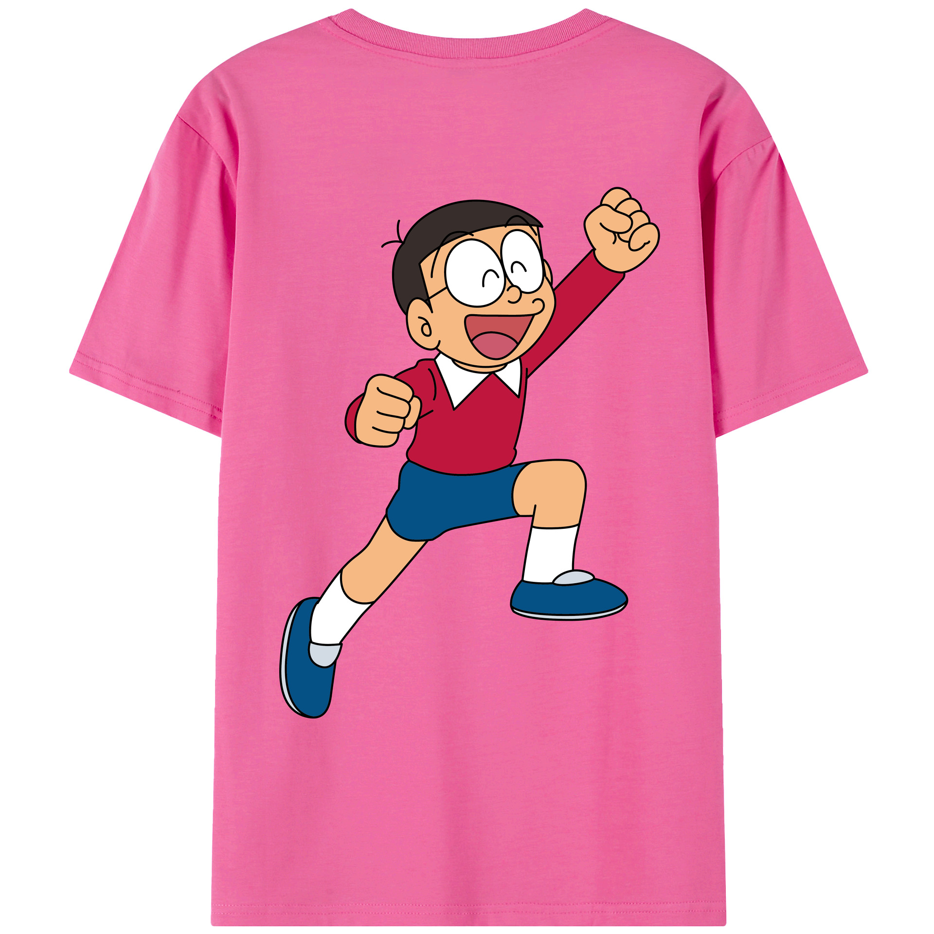 （画像用） ドラえもん 野比 のび太 Doraemon Nobita Nobi レディース半袖Tシャツ(バックプリント)